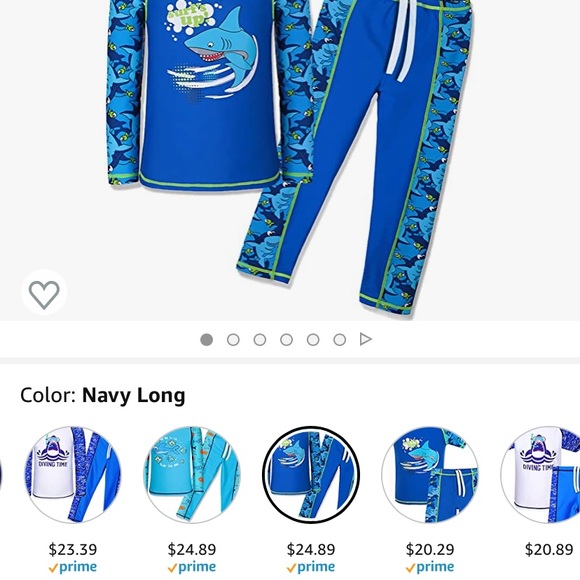 Boys, swim set, pants and top, long sleeve shirt, shark design, GUC, 5-6 size - Picture 4 of 4